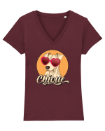 Cu atitudine - Chique Tricou mânecă scurtă guler V Damă Evoker