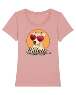 Cu atitudine - Chique Tricou mânecă scurtă guler larg fitted Damă Expresser
