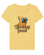 Cu atitudine - Looking good Tricou mânecă scurtă guler larg fitted Damă Expresser