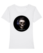 Craniu cu casti - skullphones 13 Tricou mânecă scurtă guler larg fitted Damă Expresser