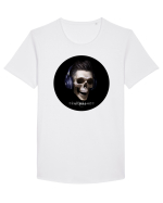 Craniu cu casti - skullphones 13 Tricou mânecă scurtă guler larg Bărbat Skater