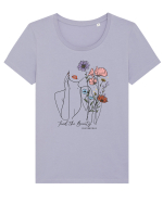 Find the beauty Tricou mânecă scurtă guler larg fitted Damă Expresser