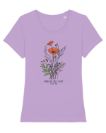 Flowers need time to bloom, so do you Tricou mânecă scurtă guler larg fitted Damă Expresser