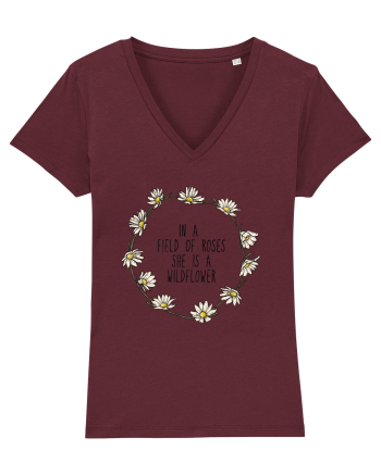 In a field of roses she is a wildflower Burgundy