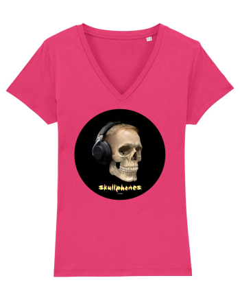 Craniu cu casti - skullphones 14 Raspberry