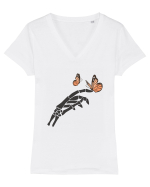 Butterflies and bones Tricou mânecă scurtă guler V Damă Evoker