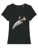 Butterflies and bones Tricou mânecă scurtă guler larg fitted Damă Expresser