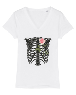 Roses in my heart Tricou mânecă scurtă guler V Damă Evoker