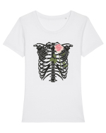 Roses in my heart Tricou mânecă scurtă guler larg fitted Damă Expresser