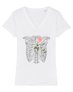 Roses in my heart Tricou mânecă scurtă guler V Damă Evoker