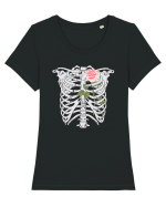 Roses in my heart Tricou mânecă scurtă guler larg fitted Damă Expresser
