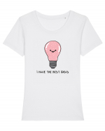 I have the best IDEAS Tricou mânecă scurtă guler larg fitted Damă Expresser