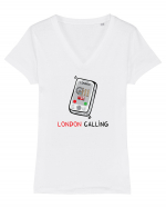 LONDON Calling Tricou mânecă scurtă guler V Damă Evoker