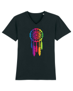LGBTQ Dreamcatcher dream catcher. Prinzător de vise Tricou mânecă scurtă guler V Bărbat Presenter