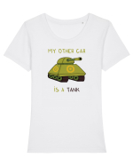 My other car is a tank Tricou mânecă scurtă guler larg fitted Damă Expresser