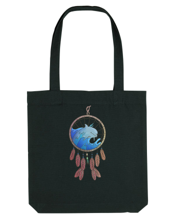 Dolphin Dreamcatcher. Prinzător de vise cu delfini și valuri și pene Black