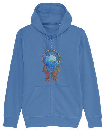 Dolphin Dreamcatcher. Prinzător de vise cu delfini și valuri și pene Bright Blue