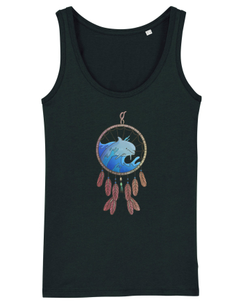 Dolphin Dreamcatcher. Prinzător de vise cu delfini și valuri și pene Black