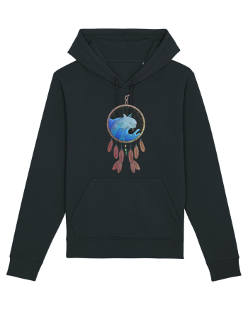 Dolphin Dreamcatcher. Prinzător de vise cu delfini și valuri și pene Black