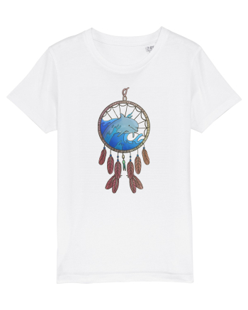 Dolphin Dreamcatcher. Prinzător de vise cu delfini și valuri și pene White