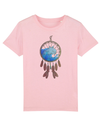 Dolphin Dreamcatcher. Prinzător de vise cu delfini și valuri și pene Cotton Pink