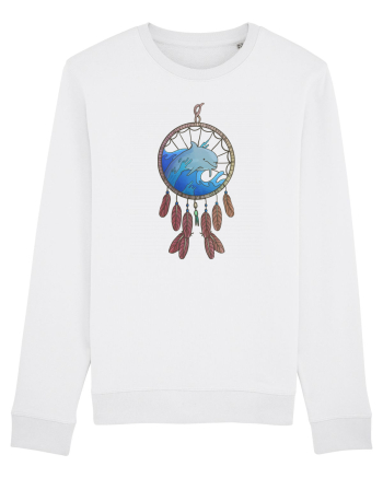 Dolphin Dreamcatcher. Prinzător de vise cu delfini și valuri și pene White