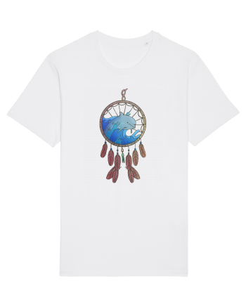 Dolphin Dreamcatcher. Prinzător de vise cu delfini și valuri și pene White