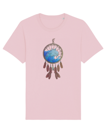Dolphin Dreamcatcher. Prinzător de vise cu delfini și valuri și pene Cotton Pink