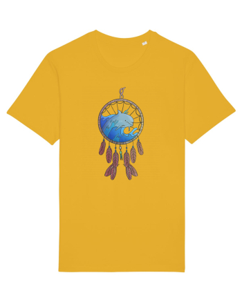 Dolphin Dreamcatcher. Prinzător de vise cu delfini și valuri și pene Spectra Yellow