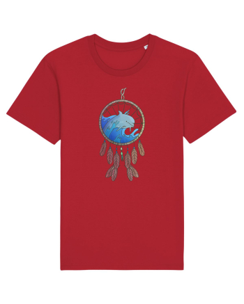 Dolphin Dreamcatcher. Prinzător de vise cu delfini și valuri și pene Red
