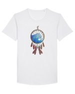 Dolphin Dreamcatcher. Prinzător de vise cu delfini și valuri și pene Tricou mânecă scurtă guler larg Bărbat Skater