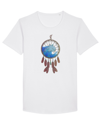 Dolphin Dreamcatcher. Prinzător de vise cu delfini și valuri și pene White