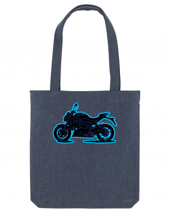 Street Motorcycle Neon Midnight Blue