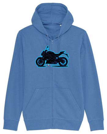 Street Motorcycle Neon Bright Blue