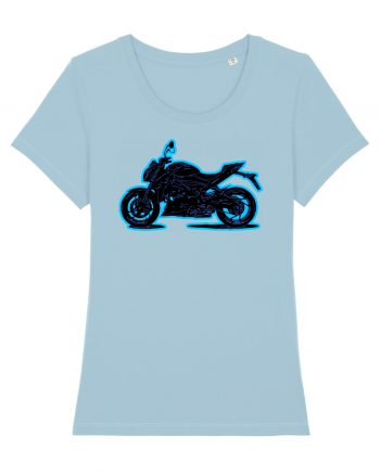 Street Motorcycle Neon Sky Blue