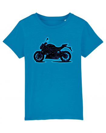 Street Motorcycle Neon Azur