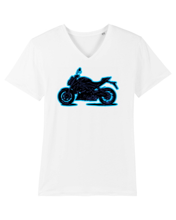 Street Motorcycle Neon White