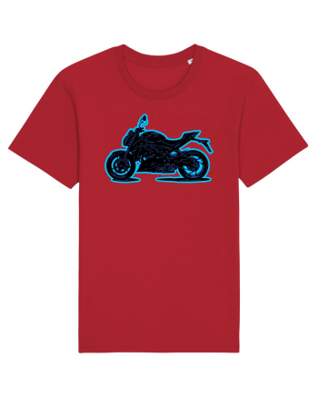Street Motorcycle Neon Red