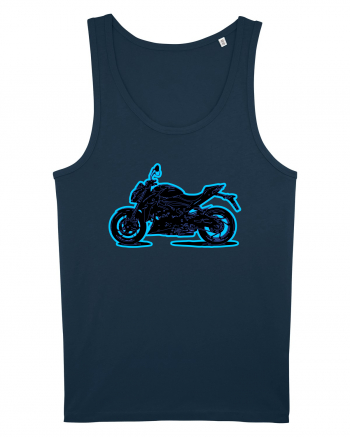 Street Motorcycle Neon Navy