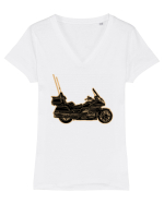 Motorcycle of gold Tricou mânecă scurtă guler V Damă Evoker