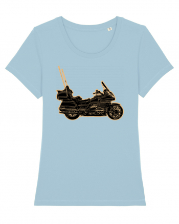 Motorcycle of gold Sky Blue