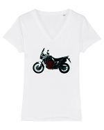Adventure motorcycles are fun Africa Twin Tricou mânecă scurtă guler V Damă Evoker
