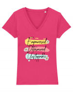 Empowered Determined Unstoppable Tricou mânecă scurtă guler V Damă Evoker