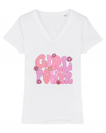 Girl Power Tricou mânecă scurtă guler V Damă Evoker