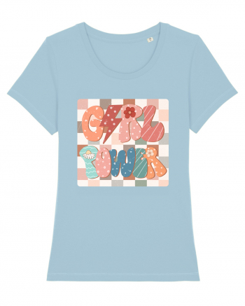 Girl Power Retro Style Sky Blue