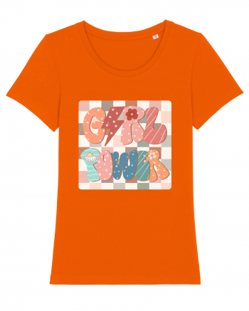 Girl Power Retro Style Bright Orange