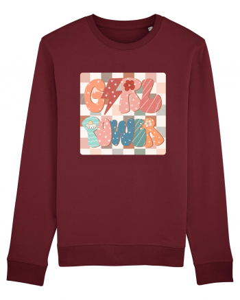 Girl Power Retro Style Burgundy