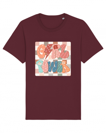 Girl Power Retro Style Burgundy