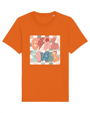 Girl Power Retro Style Bright Orange