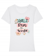 Girls Run the World Tricou mânecă scurtă guler larg fitted Damă Expresser